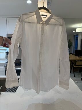 Dolce & Gabbana White Men's Classic Point-Collar Dress Shirt